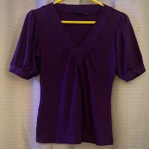 The Limited Deep Purple V-Neck Blouse